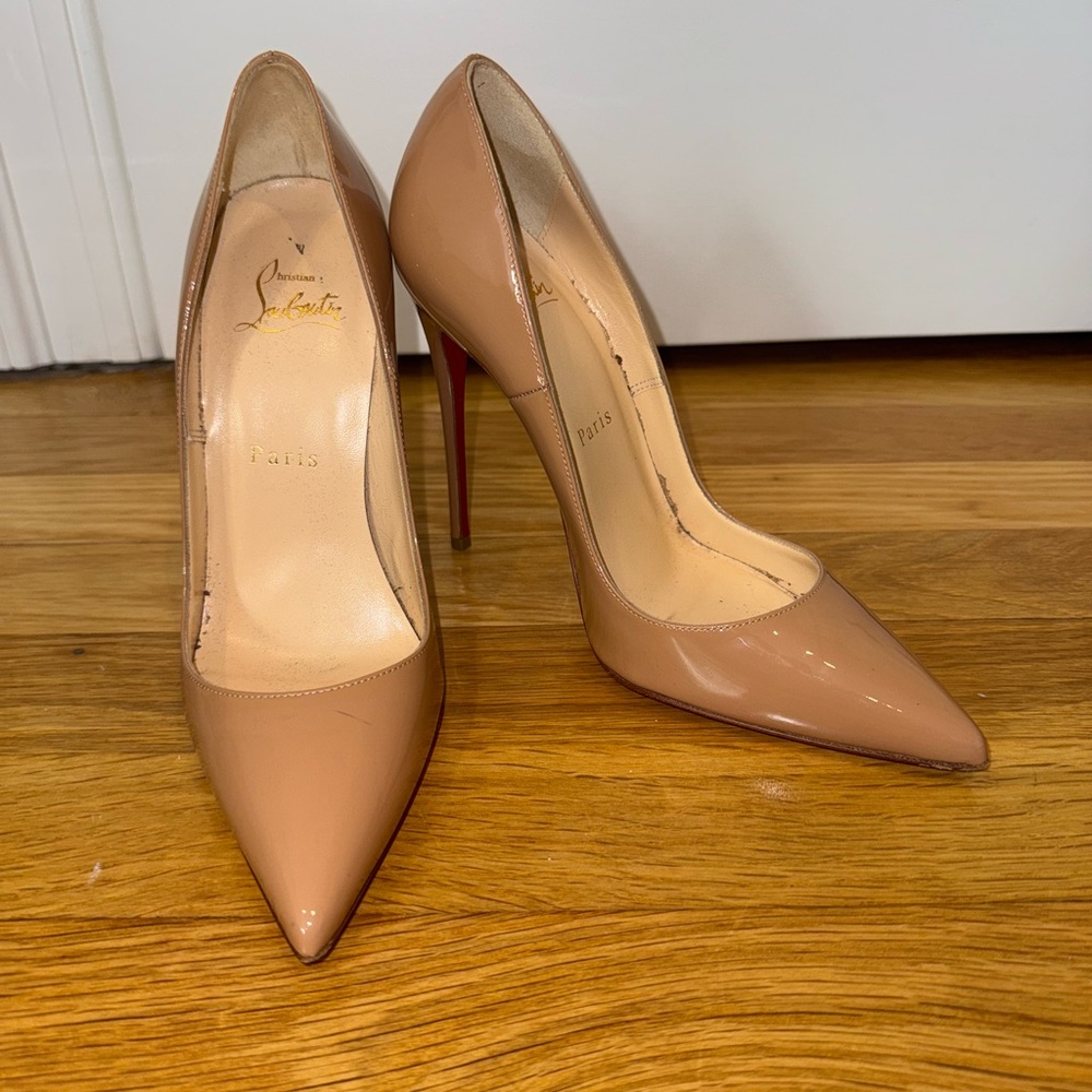 Christian Louboutin Tan So Kate Heels -Used like New